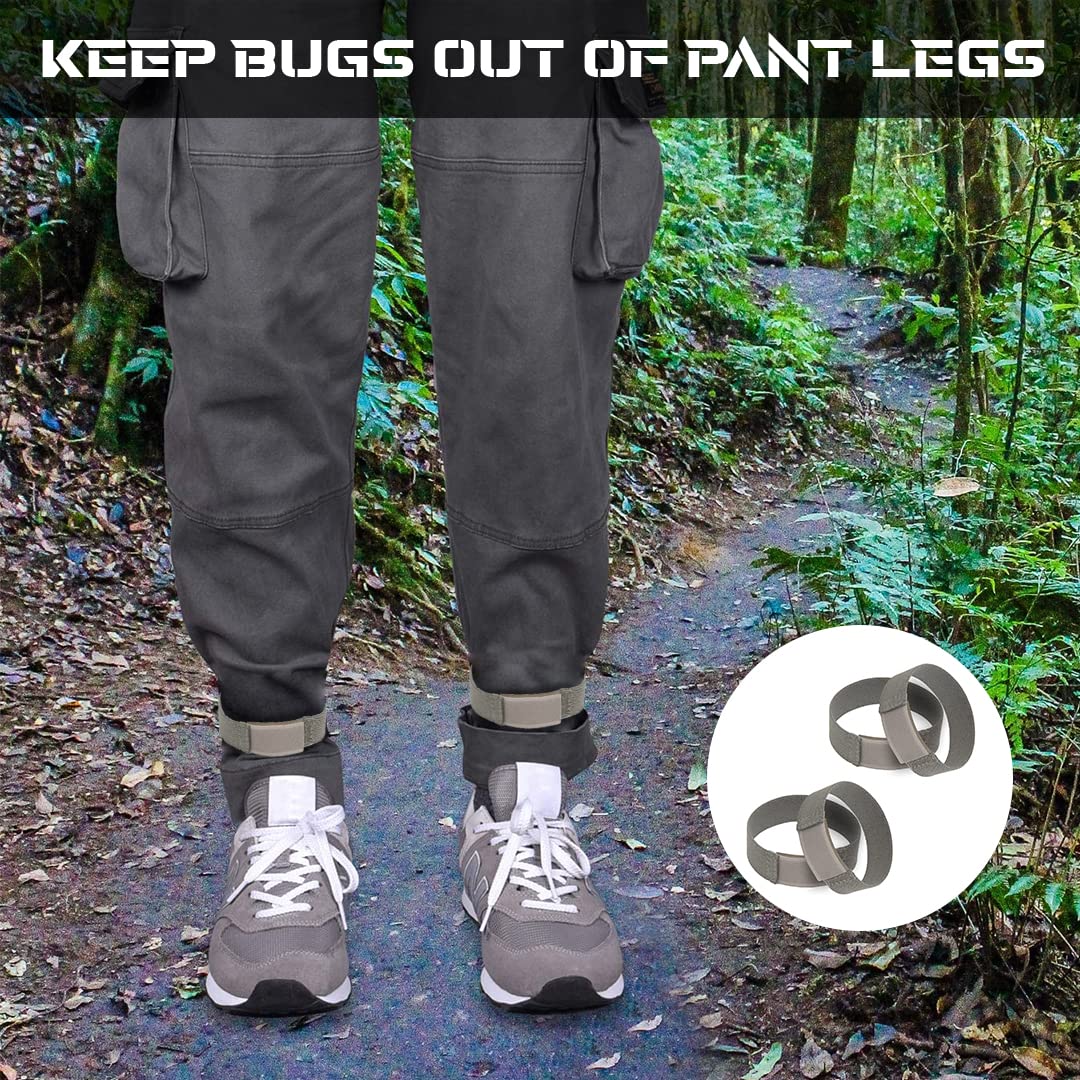 Hook &amp; Loop Blousing Garter Boot blouser Pant Keeper Great for Hiking Cycling Military Uniforms Police Hockey shin Guard Gardening (1 inch, Dark Grey)