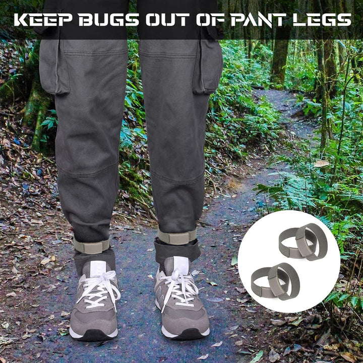 Hook &amp; Loop Blousing Garter Boot blouser Pant Keeper Great for Hiking Cycling Military Uniforms Police Hockey shin Guard Gardening (1 inch, Dark Grey)