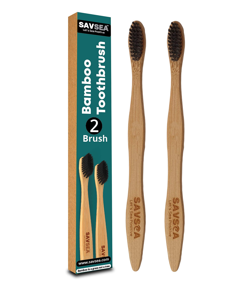 SavSea Bamboo toothbrush soft bristles| Eco Friendly wo