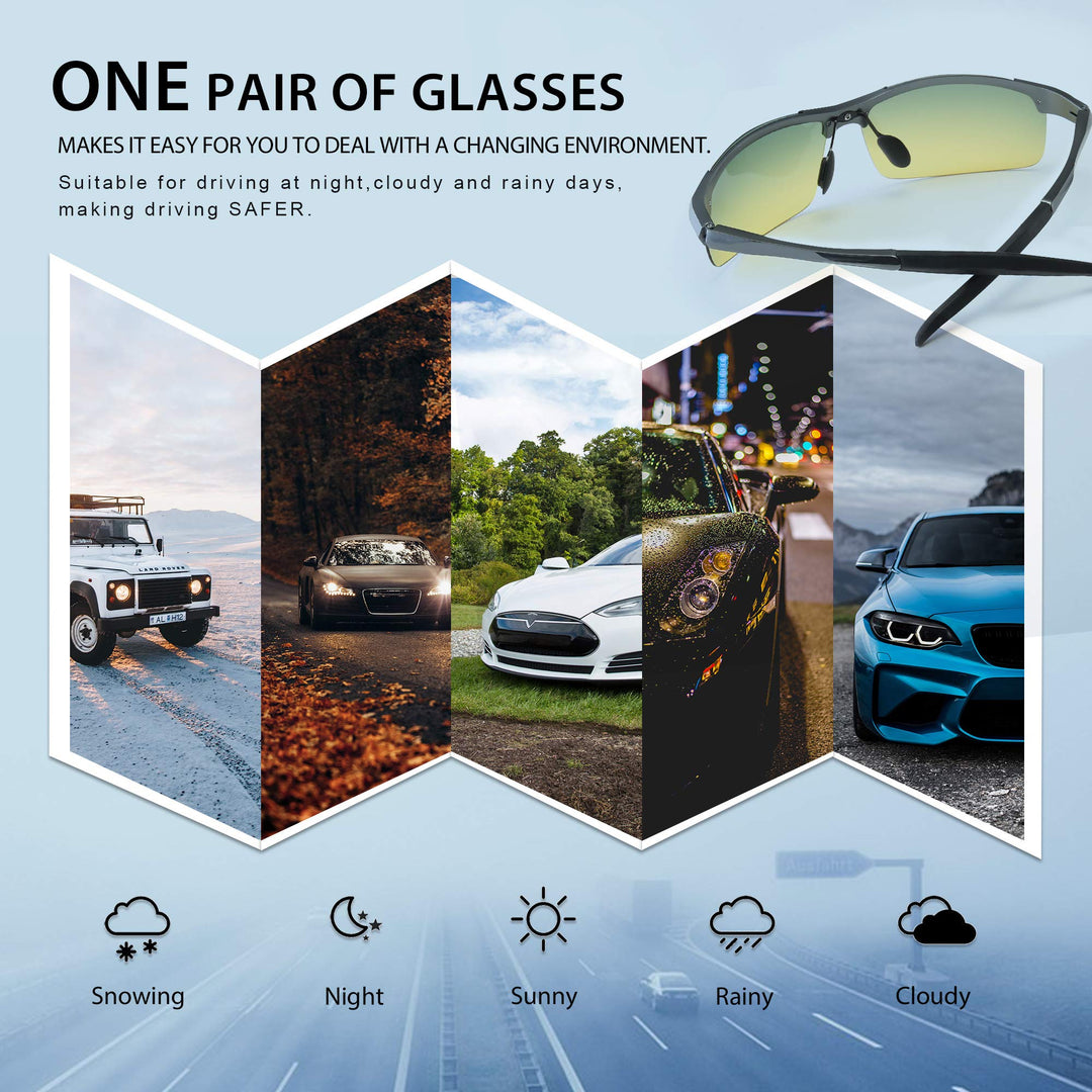 SUNGAIT HD Night Vision Polarized Sunglasses Anti Glare