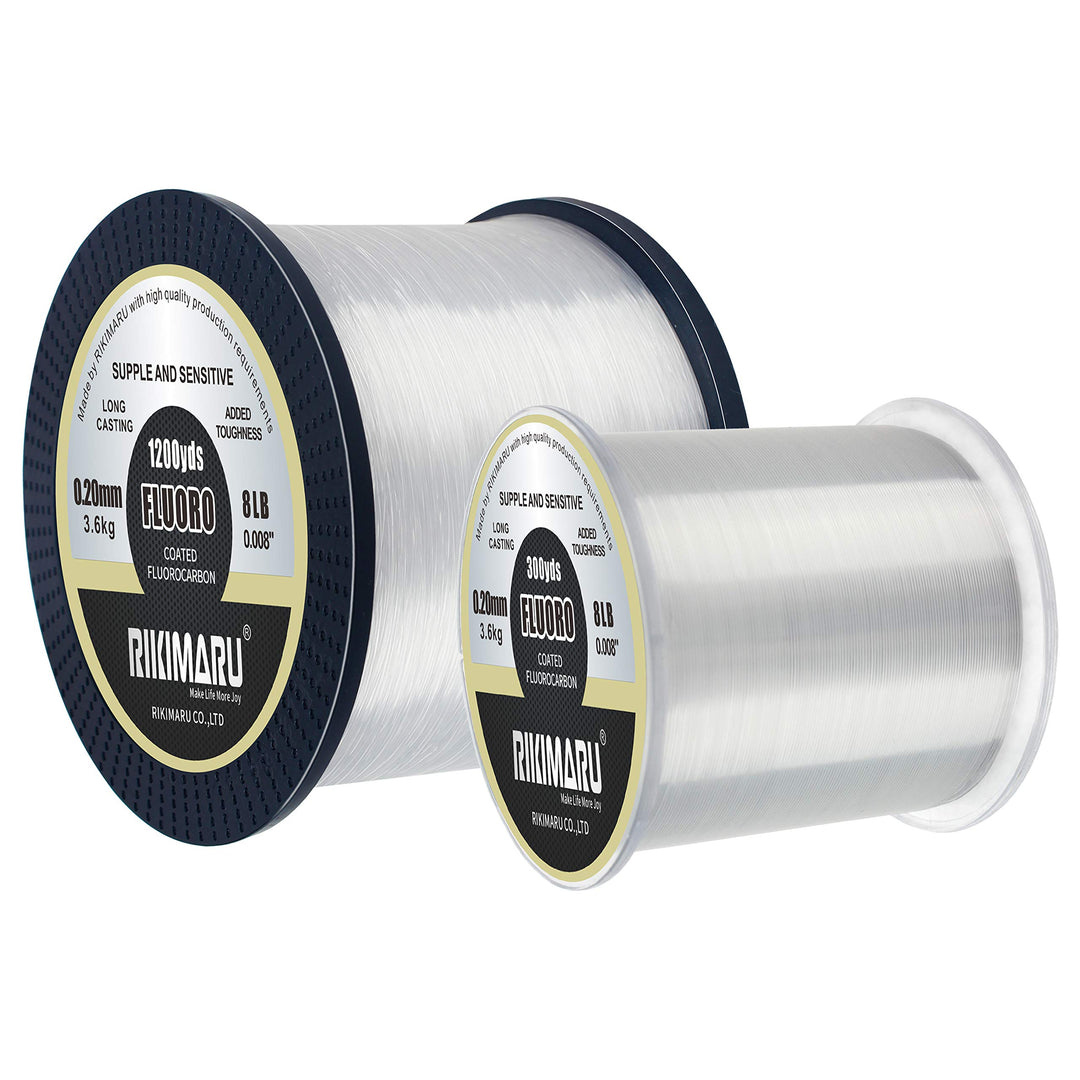 RIKIMARU Fluoro Fishing Line, 100% Fluorocarbon Coated 