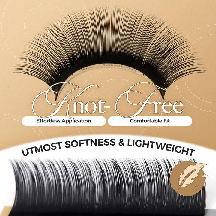 LASHVIEW 0.07 Thickness Silk Individual Lash Extensions Semi-permanent D Curl 12mm Soft Application for Professional Salon Use Pure Korean Silk lashes Volume Faux Eyelash Extensions
