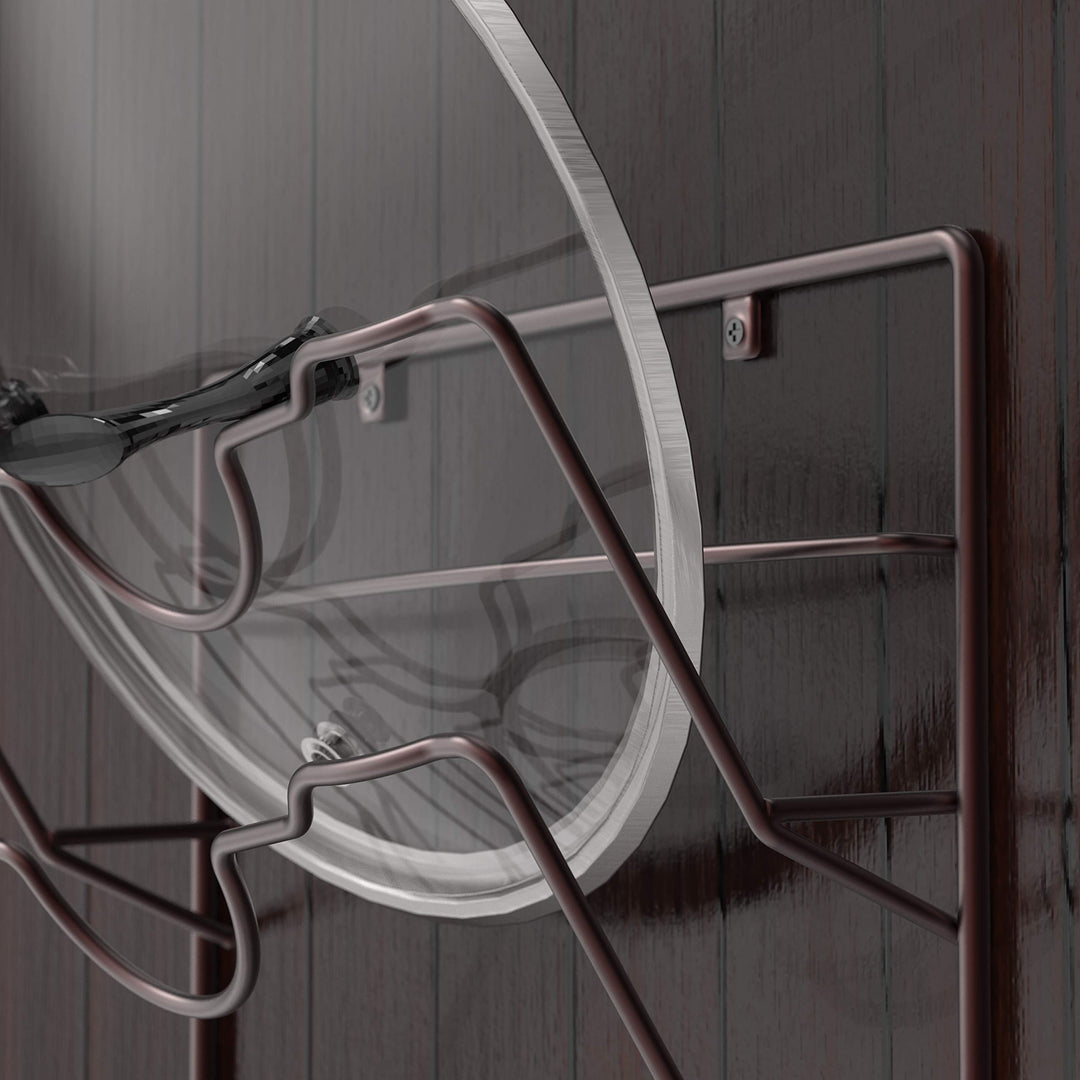 Wall Door Mounted Pot Lid Rack, 9.5 Wx4.5 Dx17.2 H, Bronze Finish