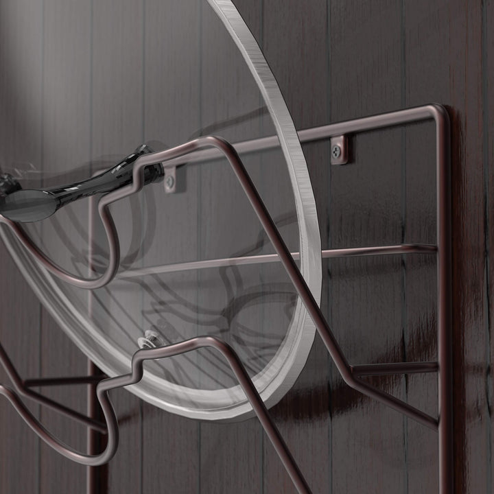 Wall Door Mounted Pot Lid Rack, 9.5 Wx4.5 Dx17.2 H, Bronze Finish