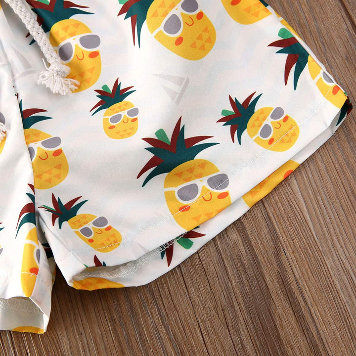 Toddler Baby Boys Swim Shorts Coconut Tree and Leaves Print Swimming Trunk Kids Boy Waves Swimwear (Pineapple, 2-3T)