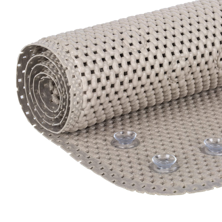 Brand Softex Bath Mat for Tubs, Machine Washable, 17 x 36 Inches, Taupe, Skid Resistant (442097)