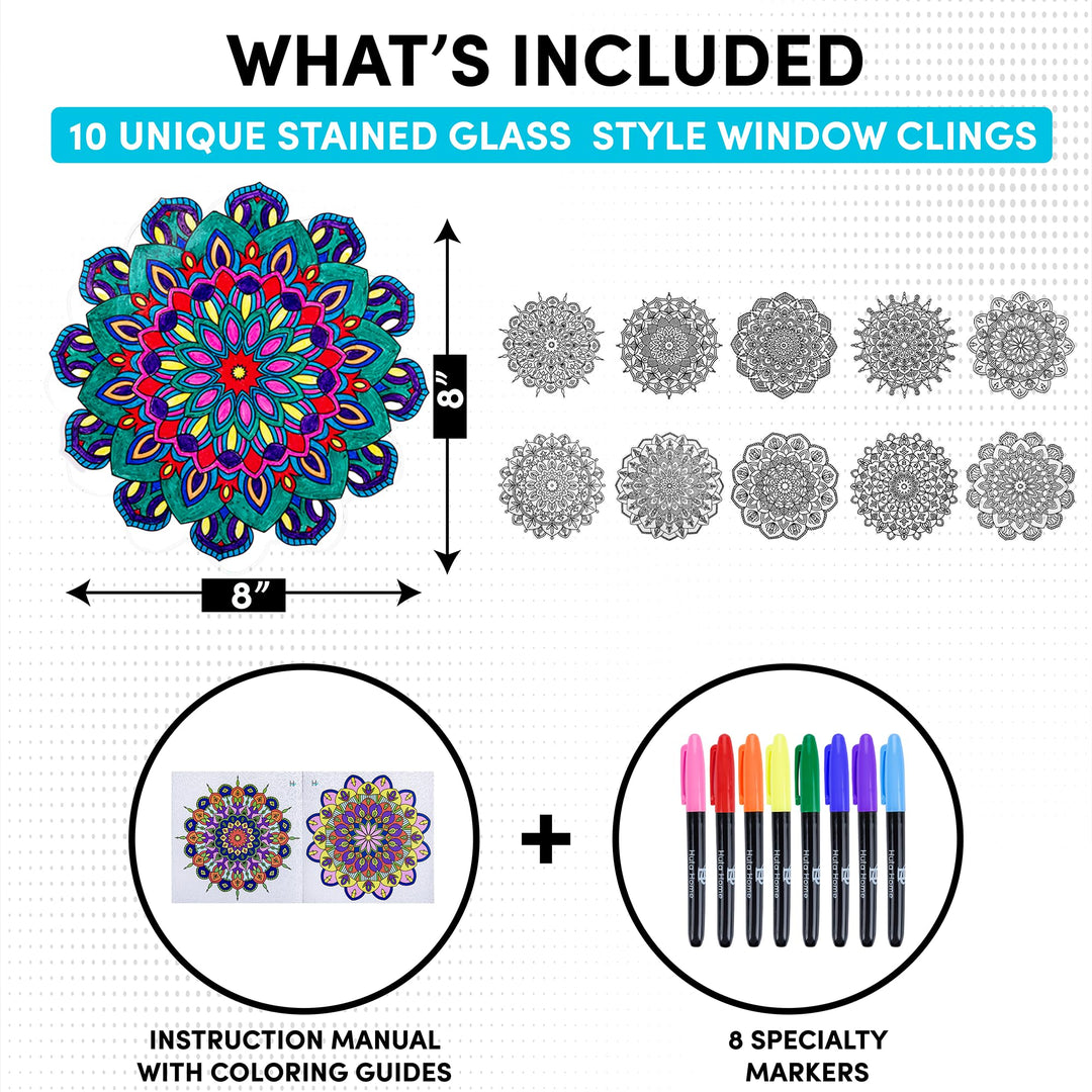 Hula Home Stained Glass Mandala Art Kit - Animal DIY Wi