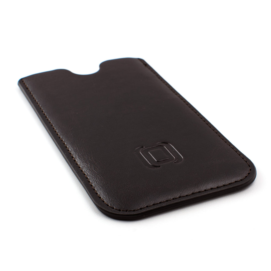 Executive Sleeve for iPhone 11 Pro Max, XS Max, 8 Plus, 7 Plus, 6/6S+ (6.5 Models): Synthetic/Vegan Leather with Microfiber Lining, Slim, Simple, Slip-on Case [Dark Brown]