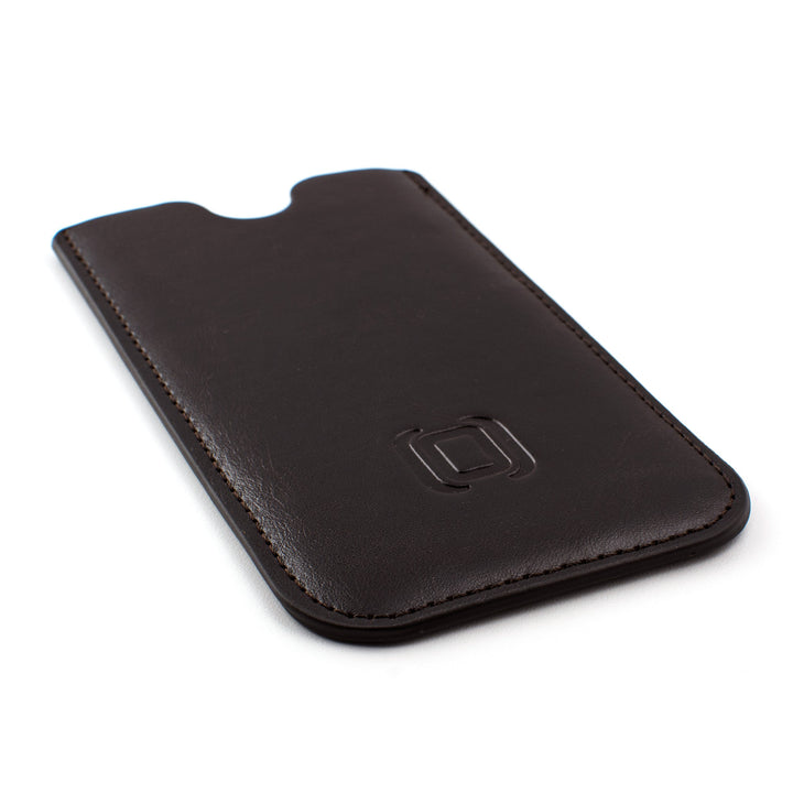Executive Sleeve for iPhone 11 Pro Max, XS Max, 8 Plus, 7 Plus, 6/6S+ (6.5 Models): Synthetic/Vegan Leather with Microfiber Lining, Slim, Simple, Slip-on Case [Dark Brown]