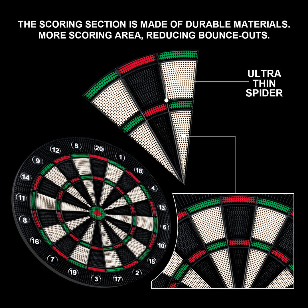Electronic Dart Board, LED Display Automatic Scoring Dartboard Sets for Adults with 12 Darts 100 Soft Tips, Dart Board Electronic Scoreboard, Power Adapter, Outdoor
