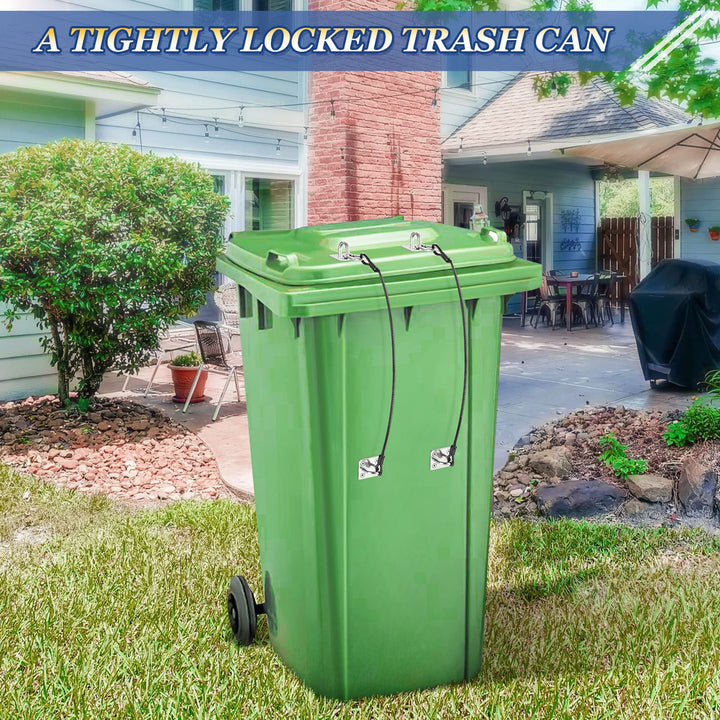 Trash Can Lid Lock Trash Can Locks for Animals Metal Universal Trash Can Lock for Outdoor Garbage Can Prevent Garbage from Overflowing (1 Pack)