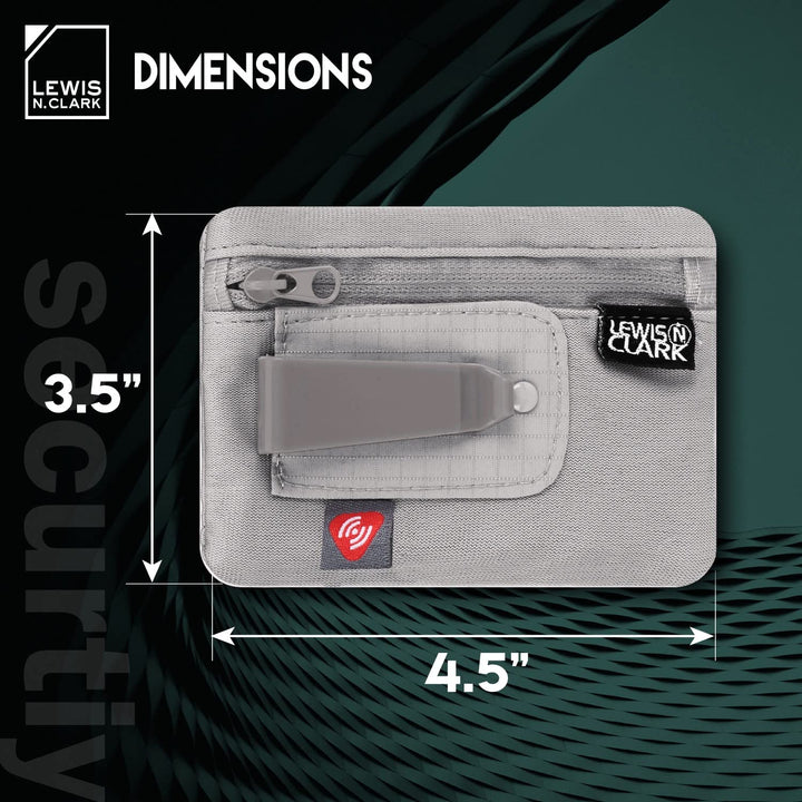 RFID Hidden Clip Stash Money Belt Travel Pouch + Credit Card/Id Holder for Women &amp; Men, Clay, One Size