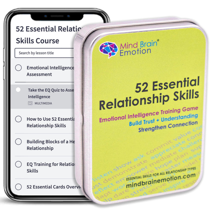 52 Essential Emotional Intelligence Training - Relationship Skills Card Game for Empathy, Trust Building Activities, Conversation Starters, Team Icebreaker Tools - by Harvard Researcher