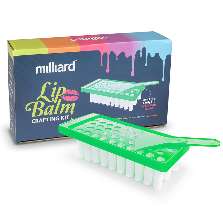 Lip Balm Crafting Kit – Includes Lip Balm Pouring Tray &amp; 50 White 0.15oz (4.25g) Balm Tubes