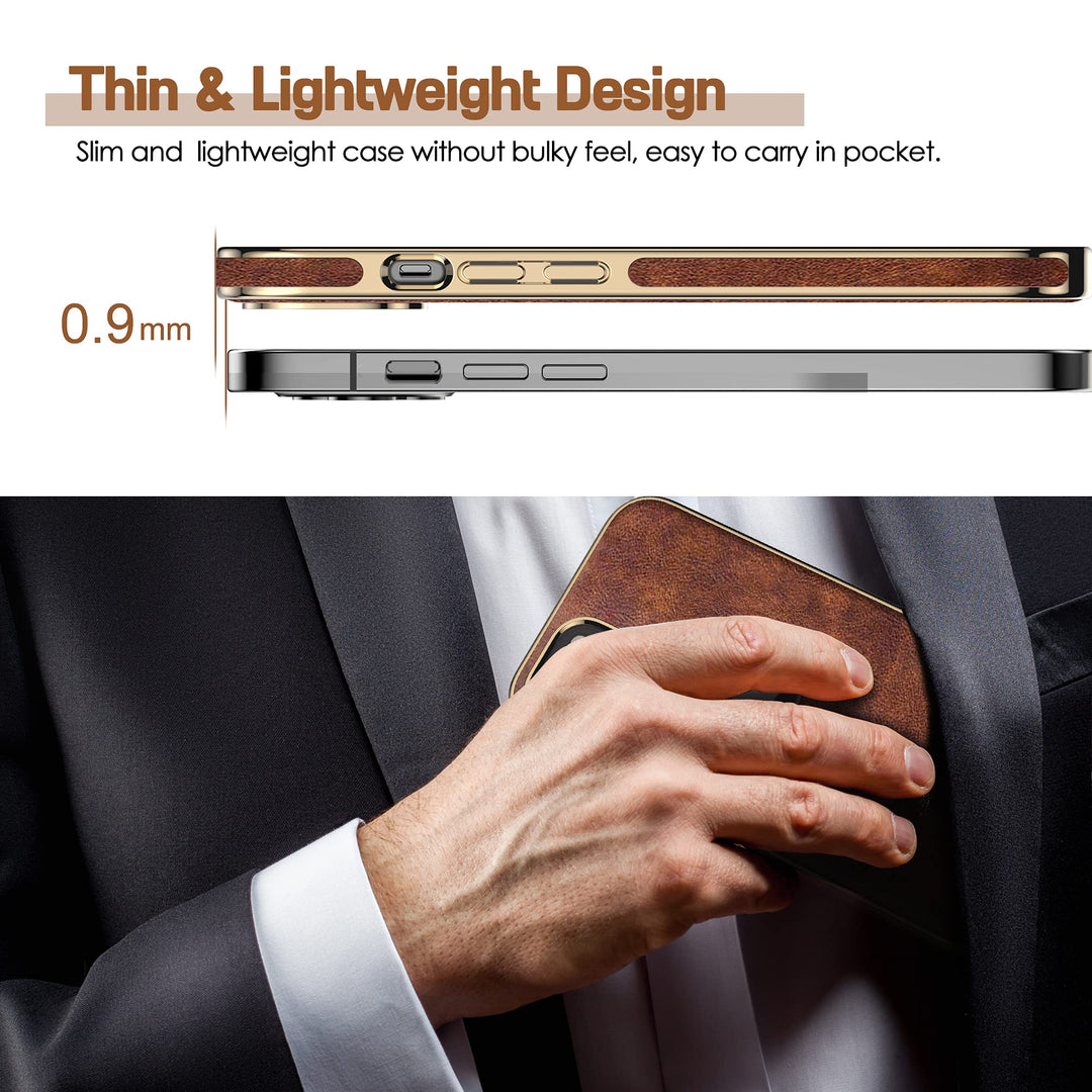 LOHASIC for iPhone 13 Pro Case, Vintage Leather Slim Lu