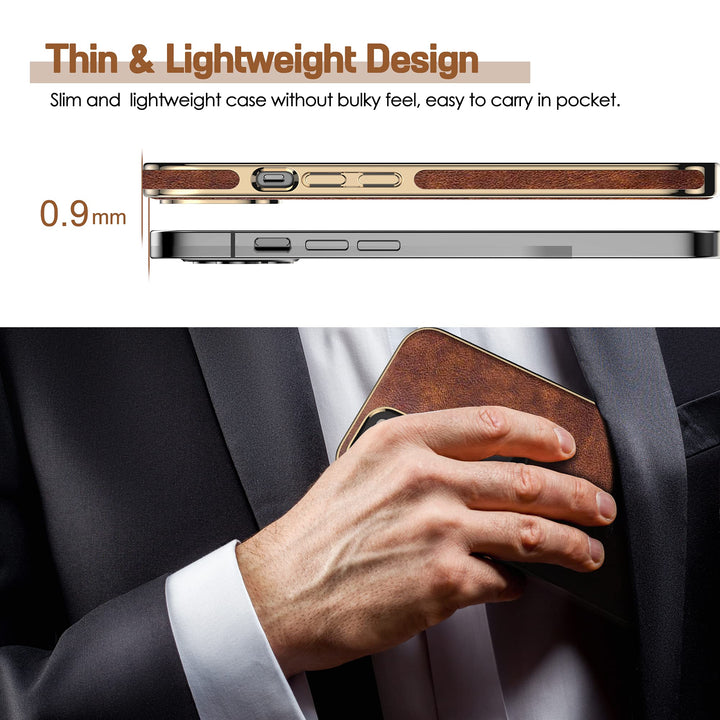 LOHASIC for iPhone 13 Pro Case, Vintage Leather Slim Lu