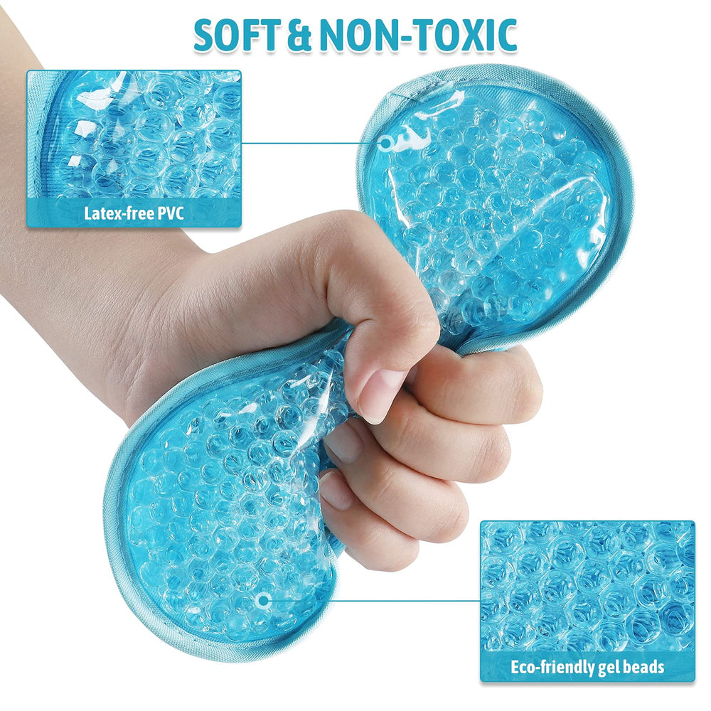 Cooling Gel Ice Eye Mask, Reusable Hot Cold Pack Compress for Stress Relief, Headaches, Migraines, Puffiness, Dark Circles, Puffy Eye, Eye Bags, Dry Eyes (Blue)