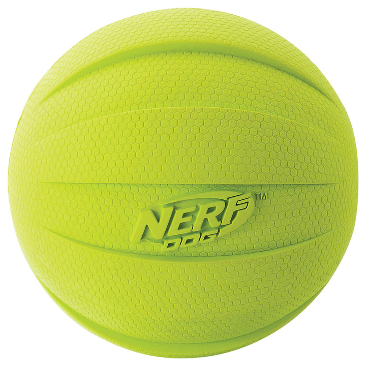 Rubber Ball Dog Toy with Squeaker, Lightweight, Durable and Water Resistant, 4 Inch Diameter for Medium/Large Breeds, Single Unit, Green