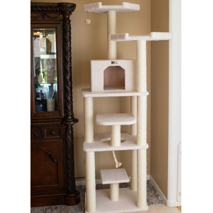Cat Tree Model B7801, Alabaster, 32(L)X27(W)X78(H)