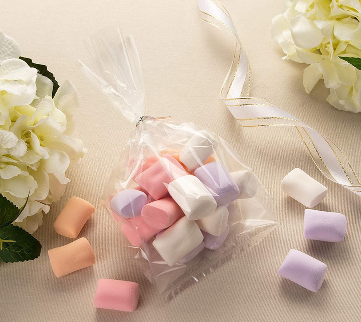 XLSFPY 100PCS Clear Cellophane Bags, 5x7 Small Treat Ba