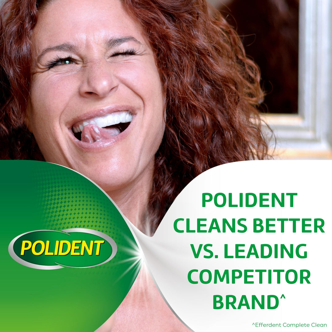 Polident Overnight Whitening Denture Cleanser Tablets -