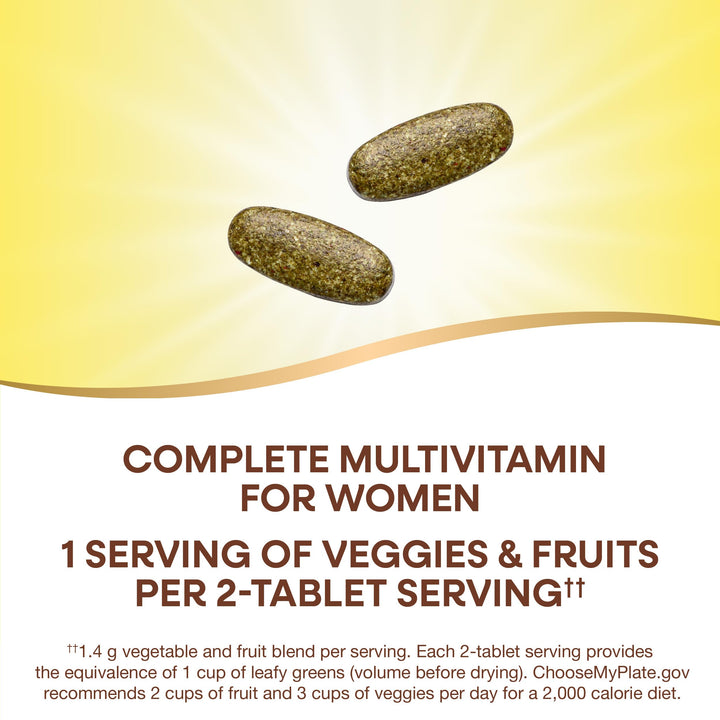 Nature's Way Alive! Garden Goodness Multivitamin for Women, High Potency B-Vitamins to Support Cellular Energy*, 1 Serving Veggies & Fruits**, 60 Tablets