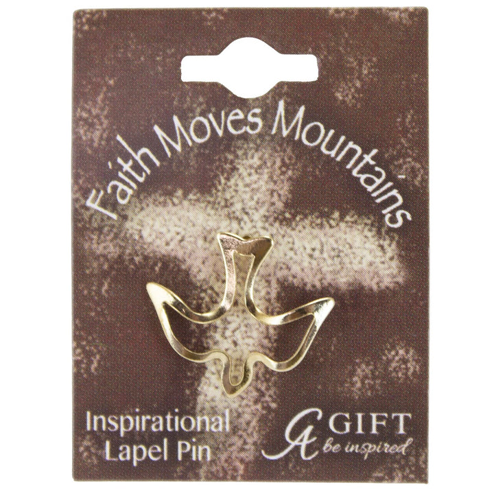 (Abbey &amp; CA Gift Open Golden Dove Inspirational Lapel Pin, One Size, Silver, 1 Count (Pack of 1)