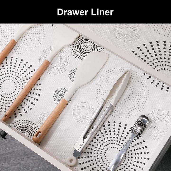 Shelf Liner – Non-Adhesive Shelf Liners for Kitchen Cabinets – Waterproof Shelf Paper with Modern Pattern – Durable EVA Cabinet Liners