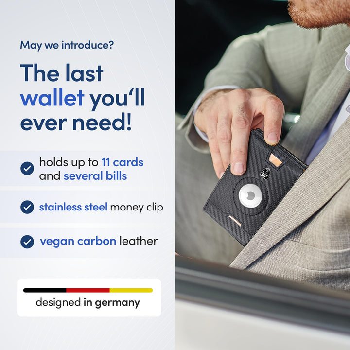 AirTag* Wallet Mens Wallet with Money Clip Air Tag Wallet Card Holder RFID Blocking Bifold Gifts for Men