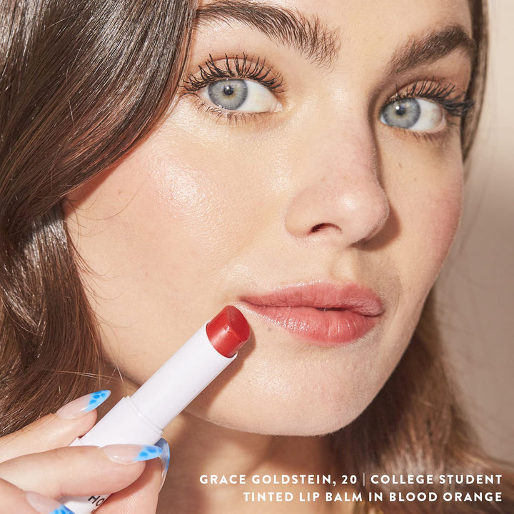 Moisturizing Vegan Tinted Lip Balm | Antioxidant-rich Acai Extracts + Avocado Oil | Paraben Free + Cruelty Free | Blood Orange