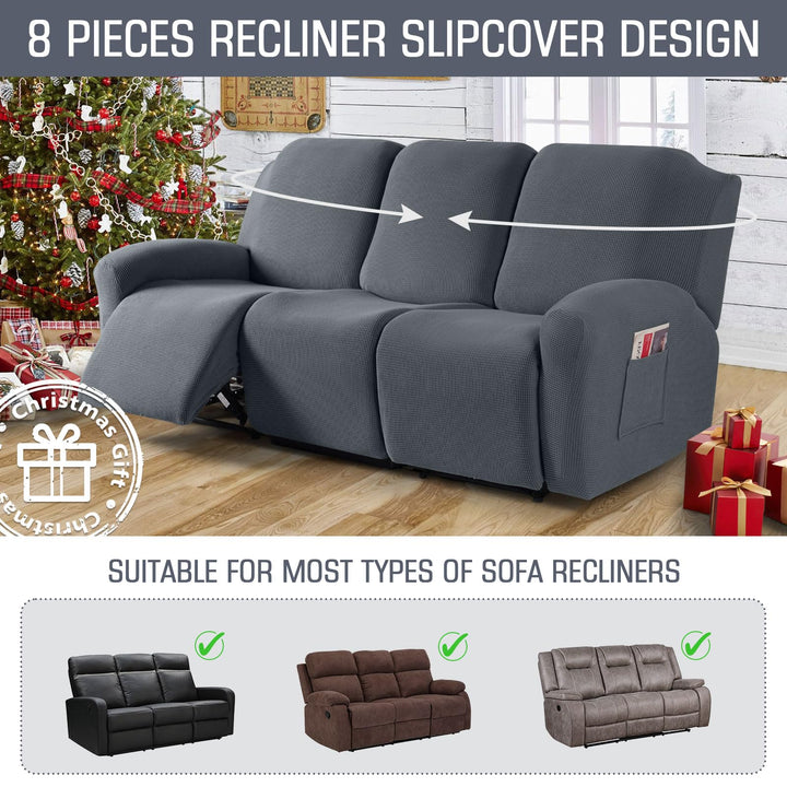 TAOCOCO Recliner Sofa Covers 8-Pieces Stretch Large Cou