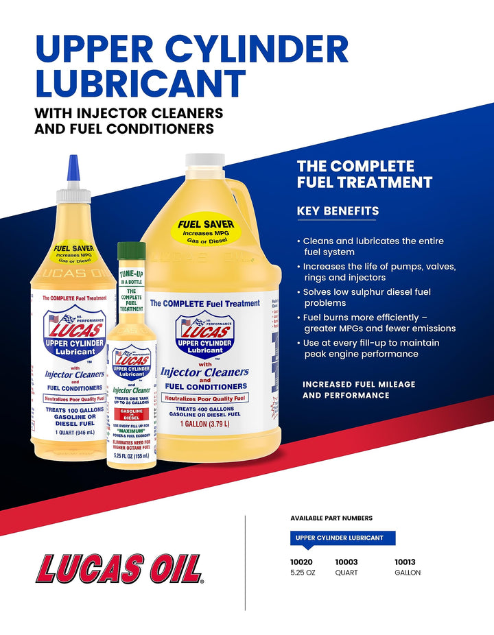 Lucas 10003 Upper Cylinder Lubrication &amp; Injector Cleaner 32 oz