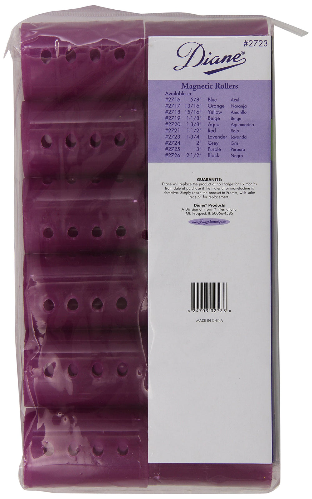 Lavender, 1-3/4 Inch : Magnetic Roller, Lavender, 1-3/4 Inch, 12 Count