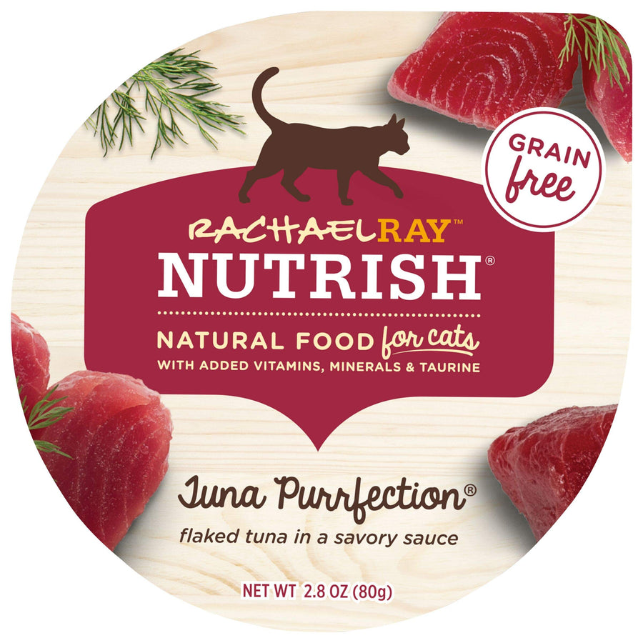 Rachael Ray Grain Free Natural Wet Cat Food, Tuna Purrfection with Flaked Tuna in Savory Sauce, 2.8 Ounce Cup (24 Count)