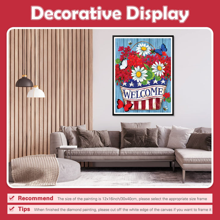 Diamond Painting Flowers, 5D DIY Diamond Painting Kit Paint with Diamonds Full Drill Diamond Art for Adults Paint by Diamond Kits Gem Art Diamond Painting Butterfly 12x16 Inch
