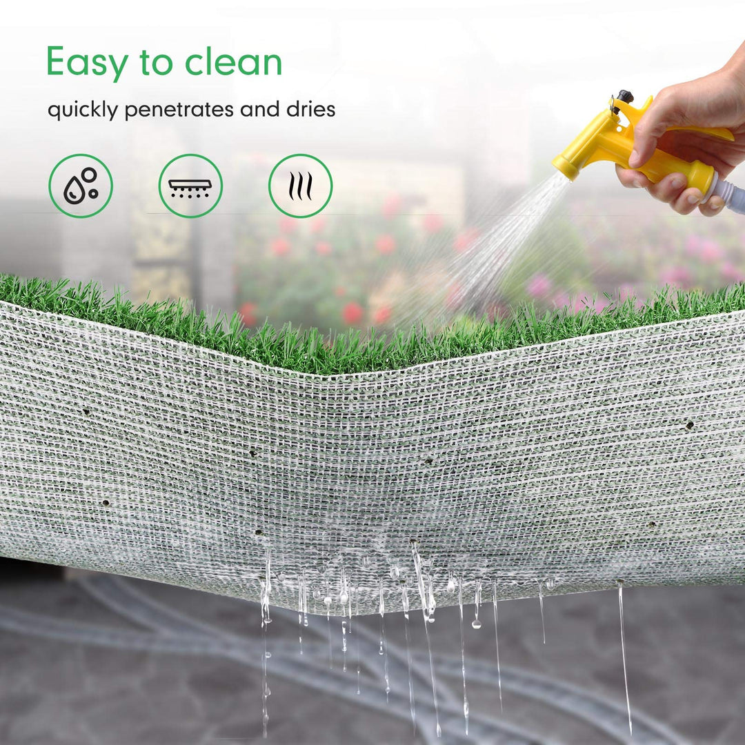 Dog Grass Pad with Tray (35inX23.2in), Dog Potty Grass Mat Washable and Professionally Pet Toilet Tray with 2×Artificial Grass for Dogs Pee, Dogs Turf Potty Training for Indoor Outdoor Apartment