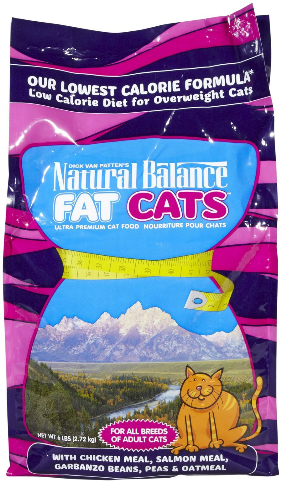 Fat Cats Low-Calorie Dry Cat Food for Overweight Adult Cats, Chicken Meal, Salmon Meal, Garbanzo Beans, Peas & Oat Groats Recipe, 6 Pound (Pack of 1)