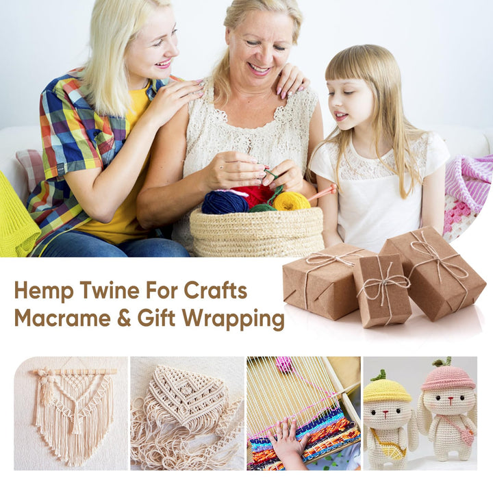 100% Hemp Cord, Jewelry Making, 0.5mm, 120 Meters (400feet) (1 White)