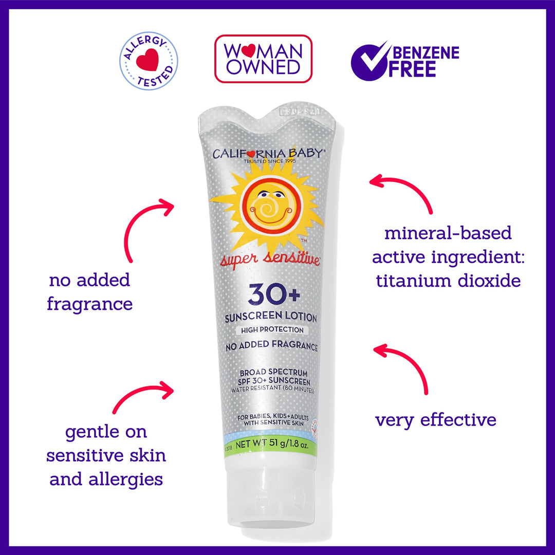 Super Sensitive Sunscreen Lotion - SPF 30+ - Fragrance Free - 1.3 oz
