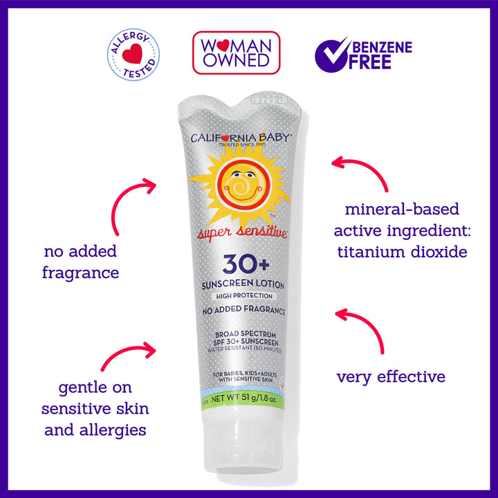 Super Sensitive Sunscreen Lotion - SPF 30+ - Fragrance Free - 1.3 oz