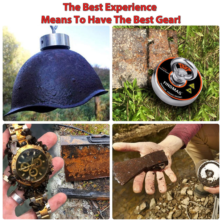 1000 LBS Pulling Force Magnet Fishing Kit Fishing Magnets with Rope, Premum Fishing Magnet Kit for Retrieving in River and Magnet Fishing - 3.54 inch (90 mm) Diameter