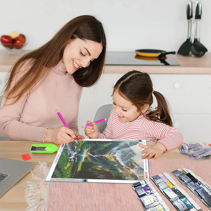 Diamond Painting Kits,Waterfall Diamond Art for Adults,Mountain 5d Diamond Painting Kits for Adults,Scenery Diamond Art Kits with Diamond Painting Accessories for Home Wall Decor 12 x 16inch