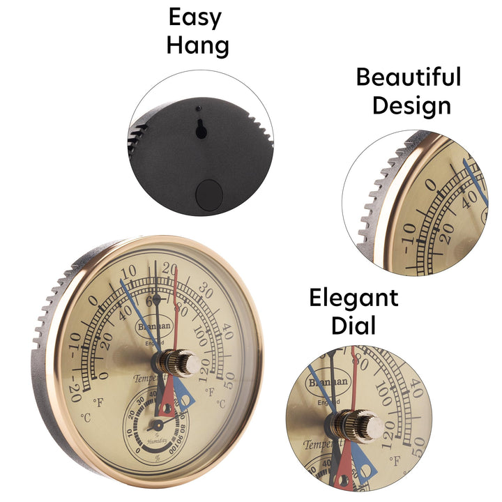 Max Min Thermometer and Hygrometer - Ideal Greenhouse Thermometer and Humidity Meter to Monitor Maximum and Minimum Temperatures and Humidity Easily Wall Mounted