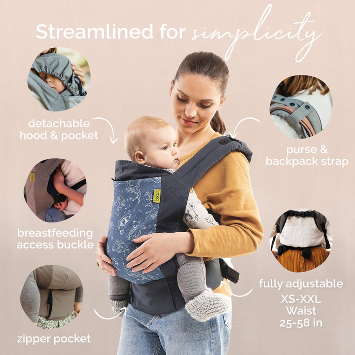 Boba Baby Carrier Classic - Backpack or Front Pack Baby Sling for 7 lb Infants and Toddlers up to 45 pounds (Dusk)