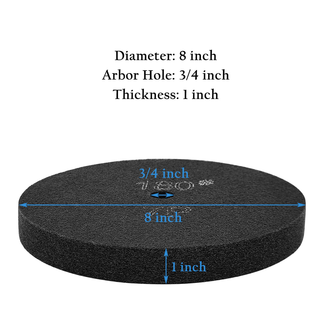 Deburring Wheel 8 Inch, 1 Wide, 3/4 Arbor, Nylon Fiber Buffing Wheel Polishing Wheel for Bench Grinder, 7P, 180 Grit