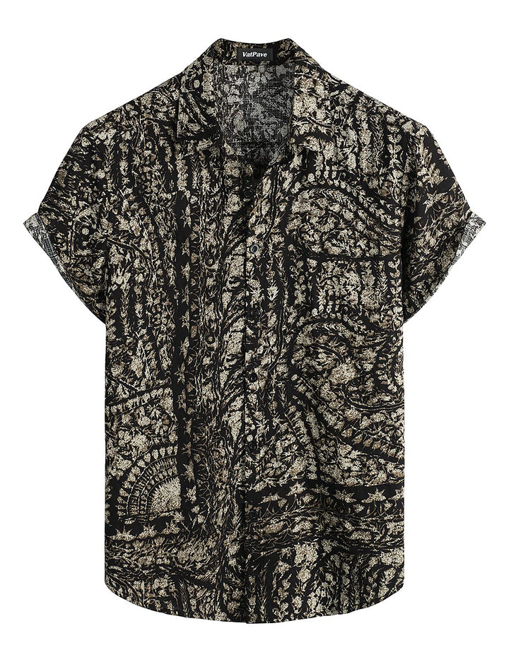 VATPAVE Mens Casual Short Sleeve Button Down Shirts Reg