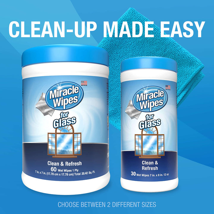 MiracleWipes for Glass - Disposable, Streak Free Cleani