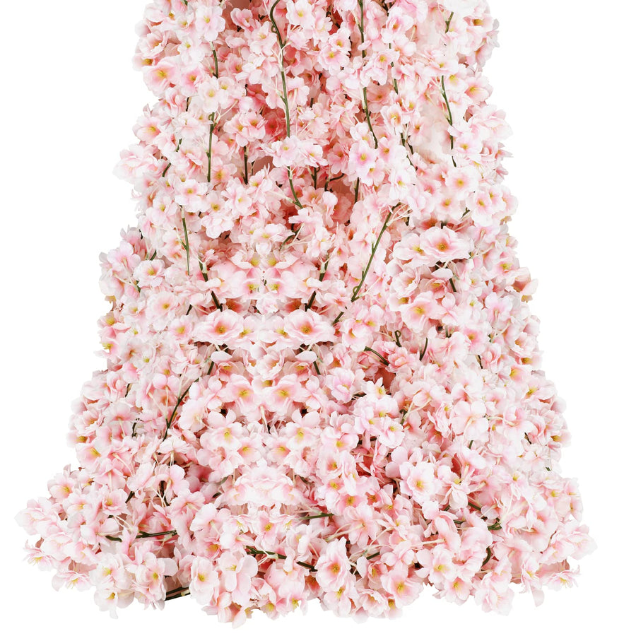 4-Pack 23.6 Ft Cherry Blossom Garland Cherry Blossom Hanging Vine Silk Sakura Vines Garland for Wedding Party Decor, Pink