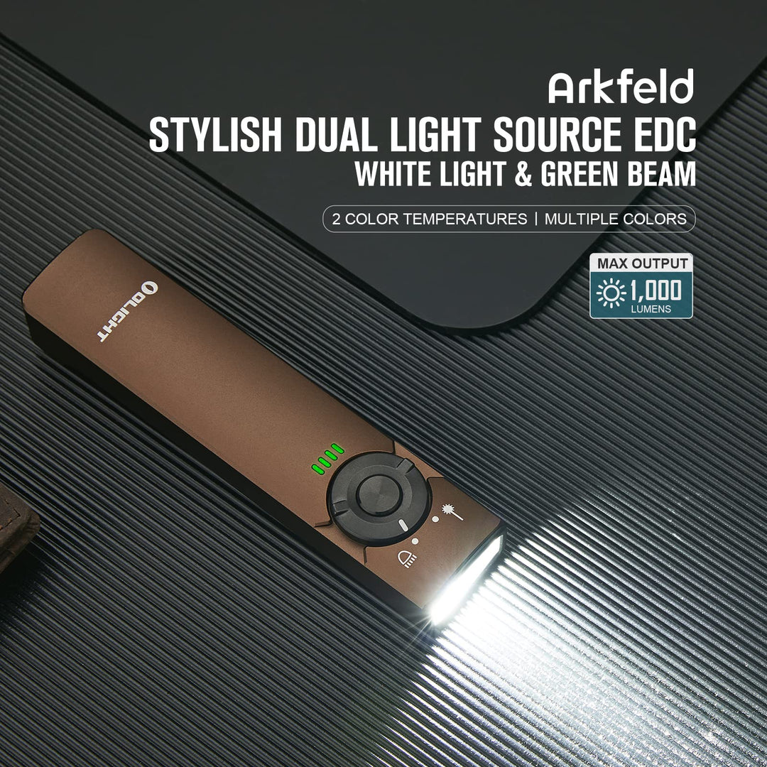 OLIGHT Arkfeld Flat Flashlight 1000 Lumens Dual Light S