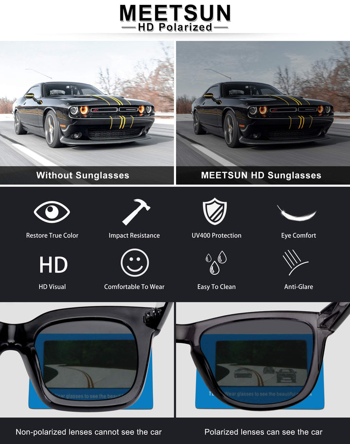 MEETSUN Polarized Sunglasses for Women Men Classic Retr